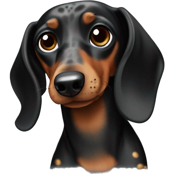 Black and brown dachshund with grey spots emoji