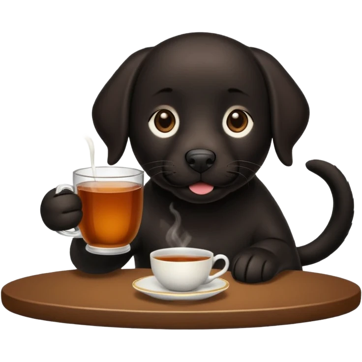 Cup of Tea cake black Labrador  emoji