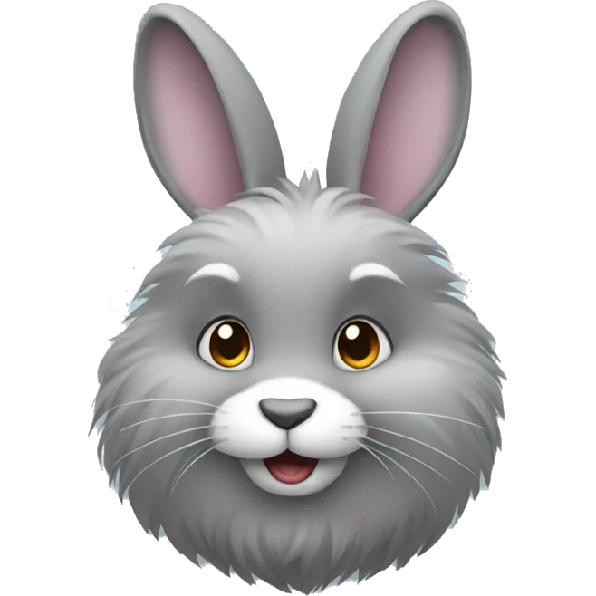 Fluffy grey rabbit  emoji