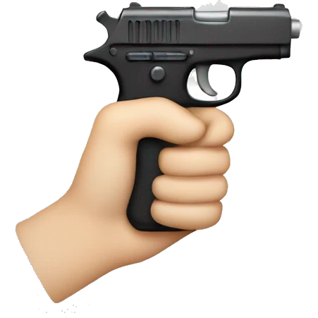 white hand holding toy pistol emoji