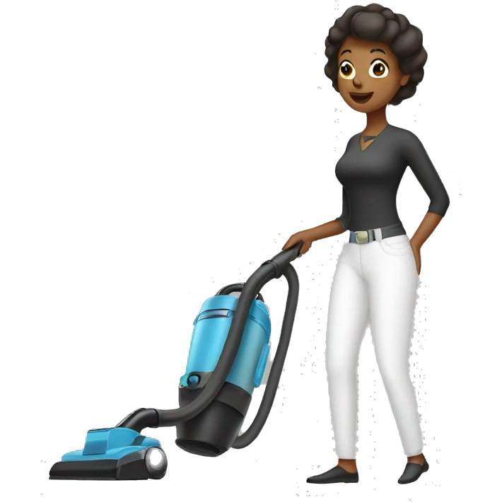 Woman using a vacuum emoji