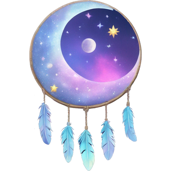 Sparkly moon-and-stars-galaxy-dreamcatcher emoji