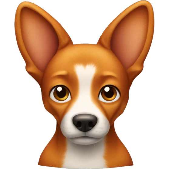 A ginger dog with big ears that looks like a fox emoji