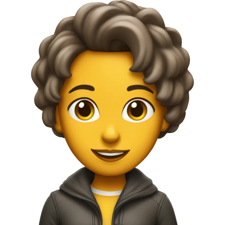 Chica con pelo cafe emoji