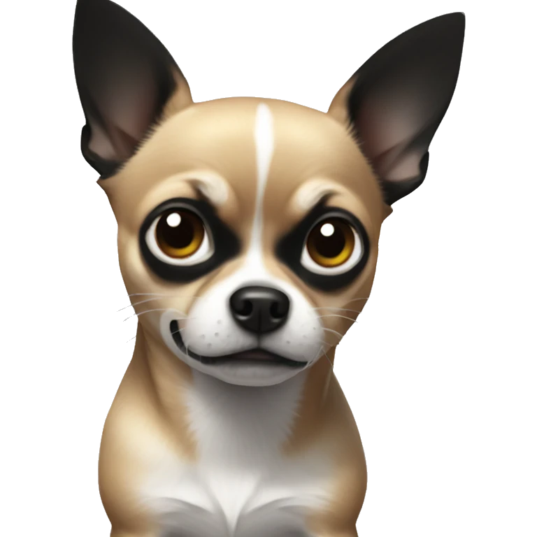 chihuahua black and white and angry emoji