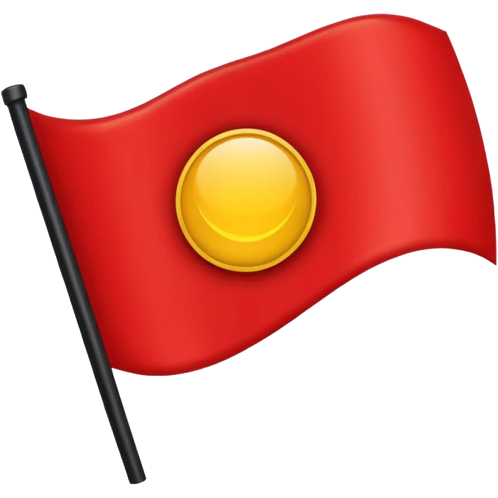 A wawy black and a red rectangle and a yellow circle flag emoji