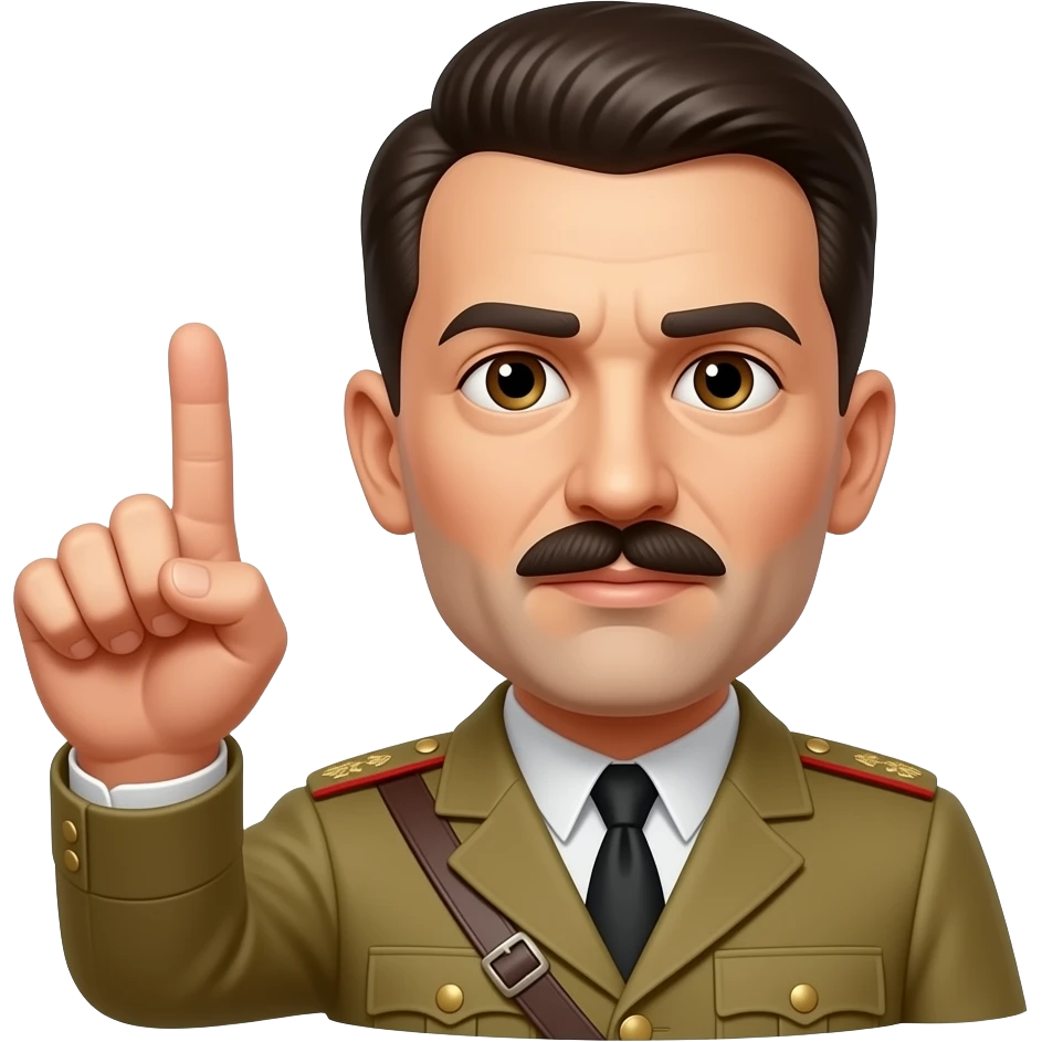 Adolf with middle finger up emoji
