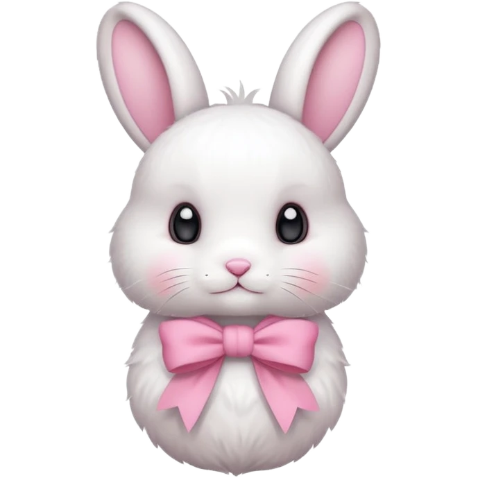 white bunny with pink bow emoji