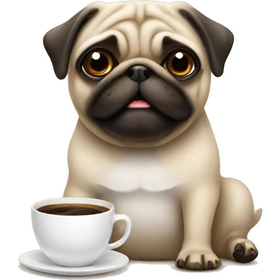 Pug and coffee emoji