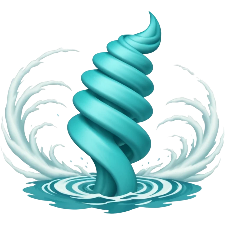 Swirling tornado coming out of the water mark the colur teal with arms and legs coming out the side emoji