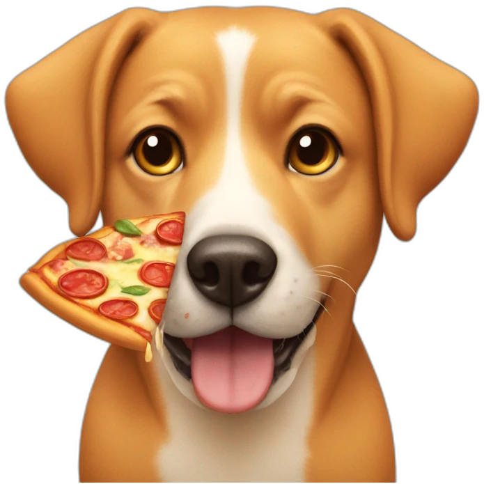 Dog eating pizza emoji