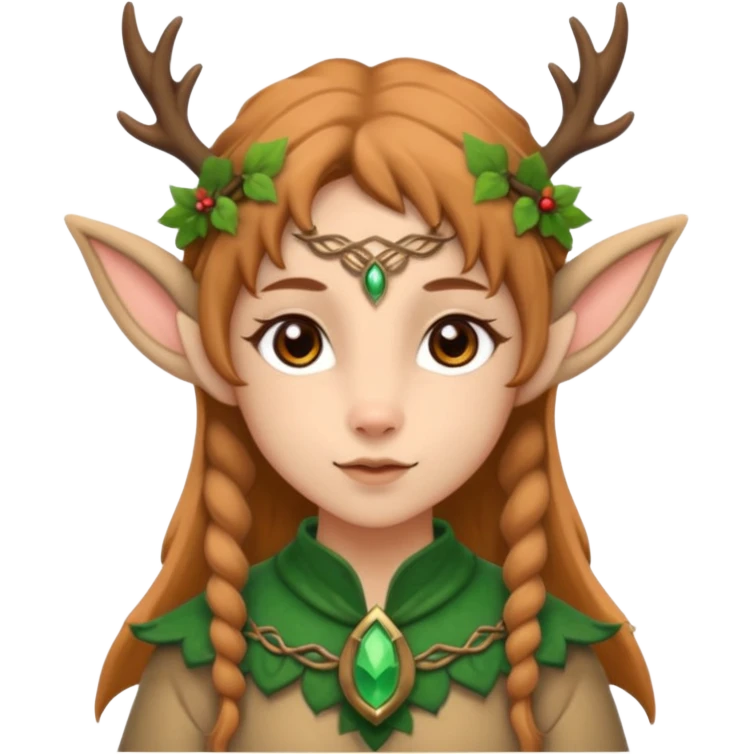 Cute Druid human like fawn with elf ears emoji