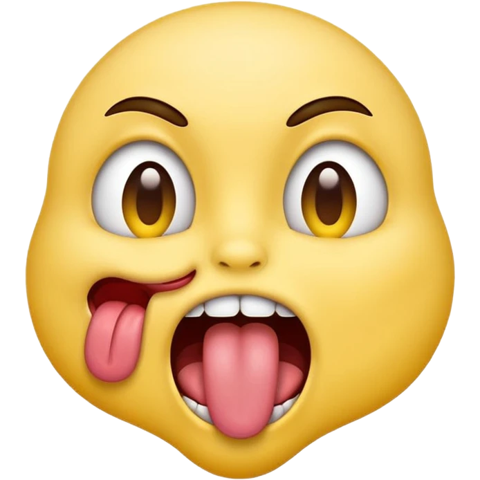 An emoji sticking there tongue out and chocking themselves  emoji