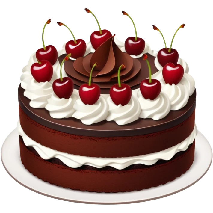 Black Forest Gateau with a slice cut out emoji