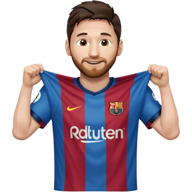 Lionel Messi holding up his shirt to the side emoji