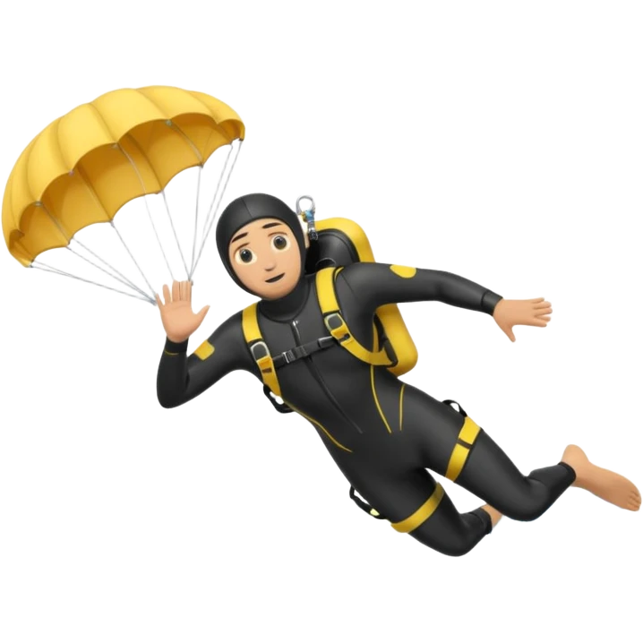 diver with parachute open emoji