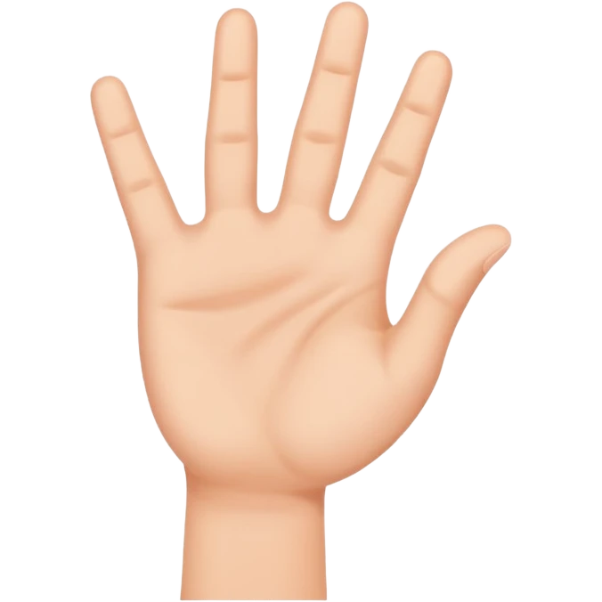 hand making a wait gesture, friendly and clear style emoji
