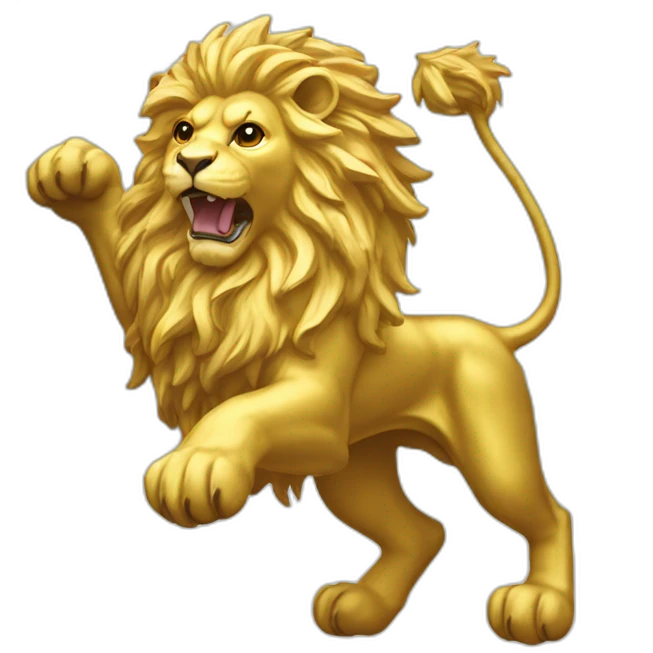 rampant gold lion in a white flag emoji