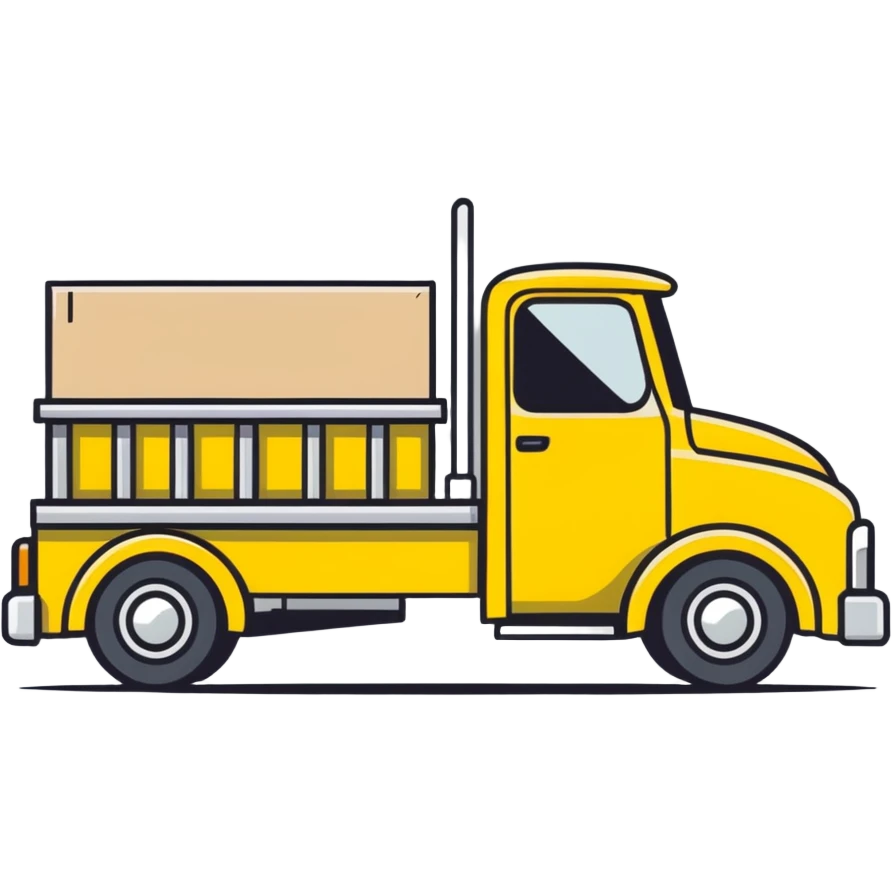 yellow and gray truck emoji