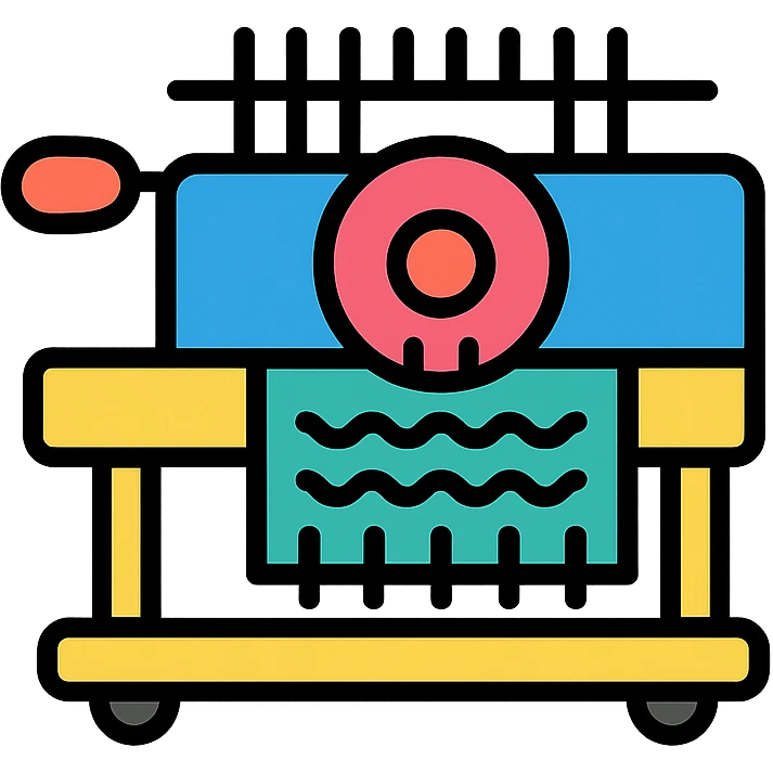 simple knitting machine, modern and clean emoji