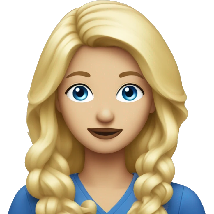 Blonde woman, blue eyes, playing uno emoji