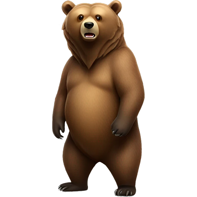 Realistic Grizzly bear standing emoji