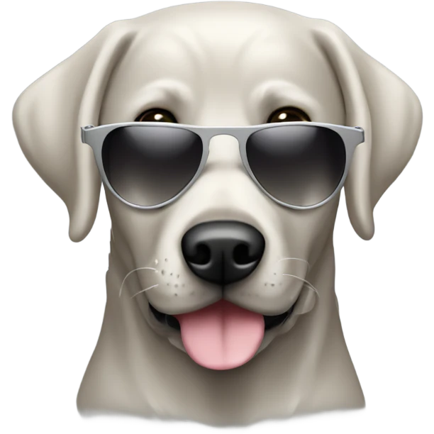Silver Labrador with sunglasses emoji