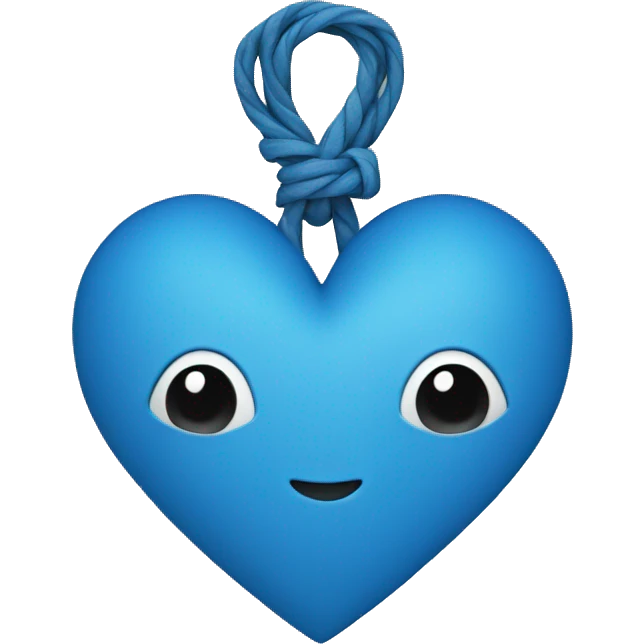 Blue heart tied emoji