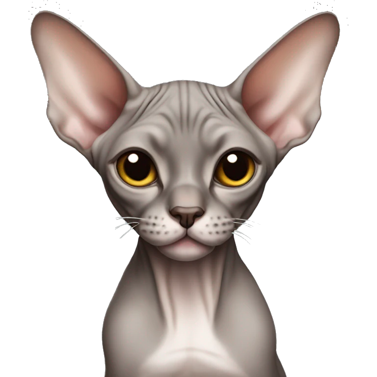 Sphynx cat dark brown and gray  emoji