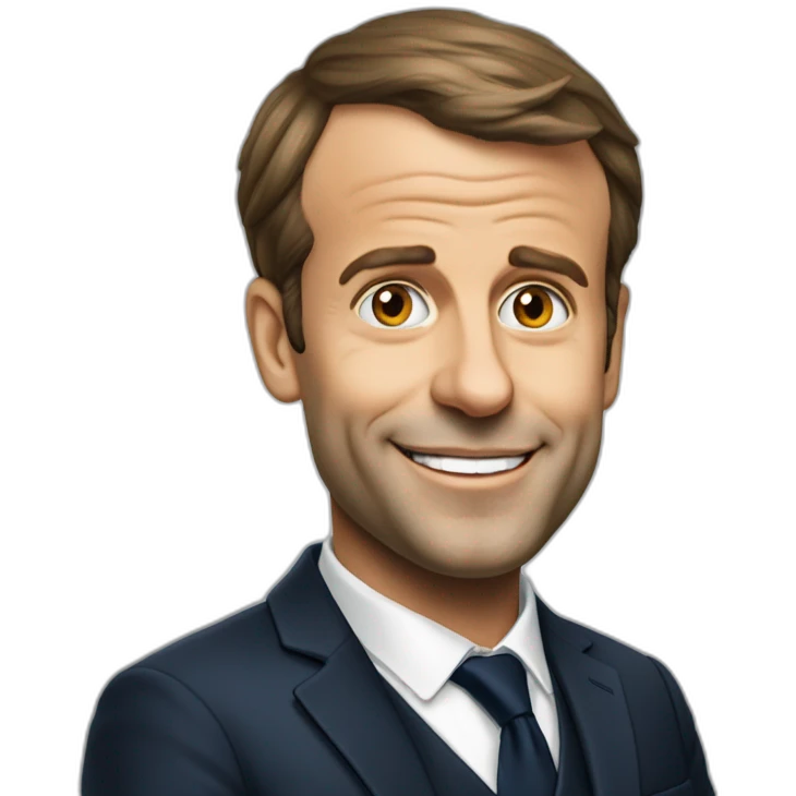Emanuel Macron qui boi une bière  emoji