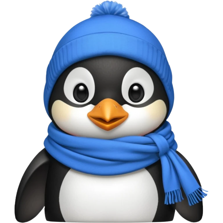 penguin with blue scarf and balaclava  emoji