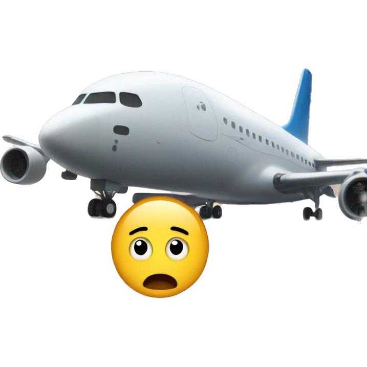 panic in front of a plane emoji
