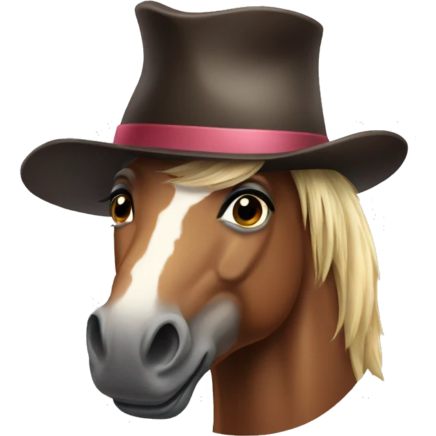 Horse with hat emoji