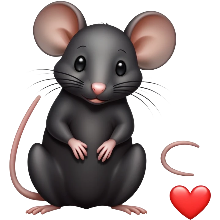 All black rat with the inscription “I ❤️ Stevie” emoji