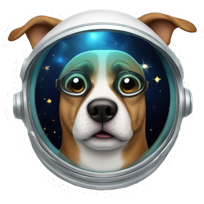 Dog in space with glasess emoji