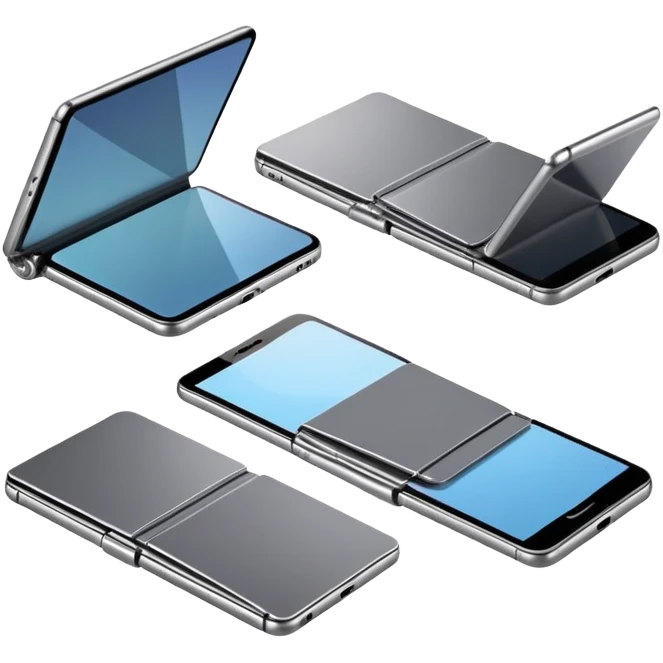 Foldable smartphone being folded and unfolded emoji