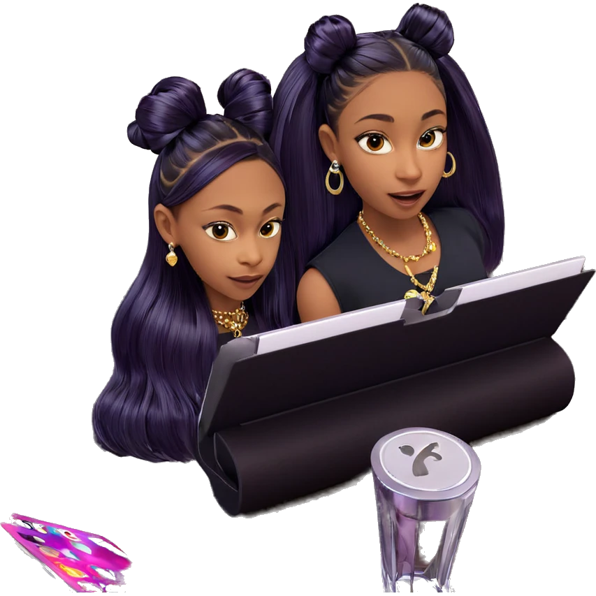 girls with elegant hair and jewelry emoji