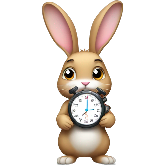 bunny with stopwatch emoji