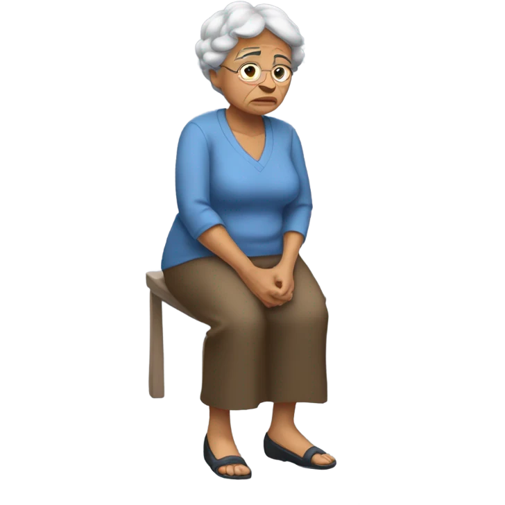 Grandma having pain in back emoji