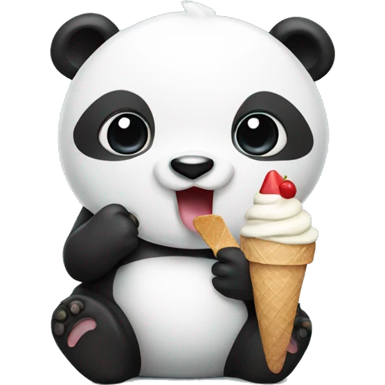 Panda eating ice cream emoji