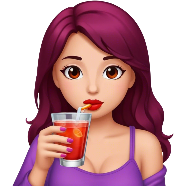Hot girl sipping a drink emoji