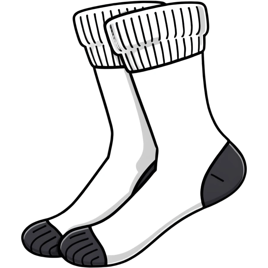 white cotton sock seen from underneath showing detailed sole texture emoji