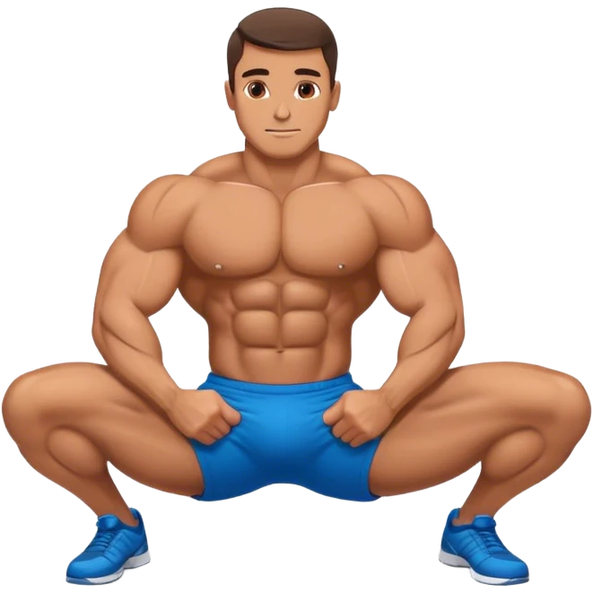 bodybuilder laying down abs exercise emoji