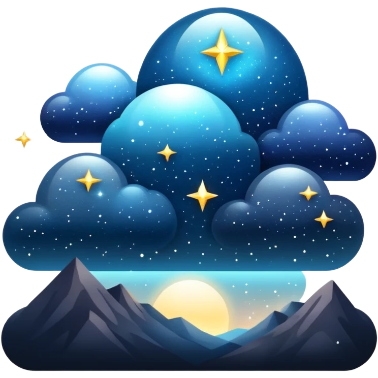 Dark dull divine celestial glistening glossy sparkly shiny glittery scenery  emoji