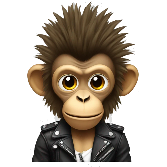 Rockstar monkey with Mohawk emoji