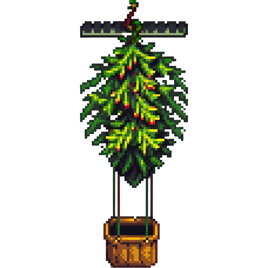 tree hanging upside down from a roof emoji