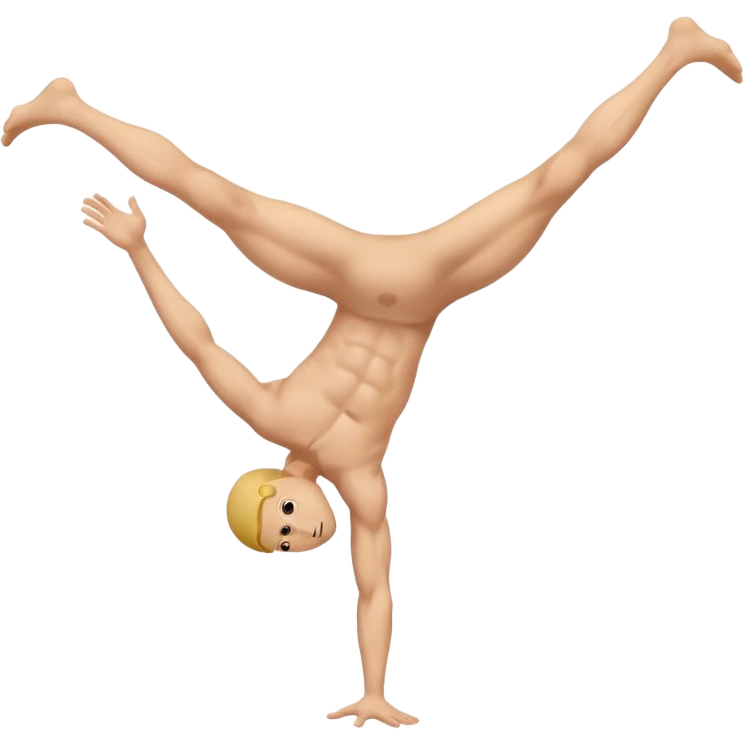 Fully body baked nude male cartwheel emoji