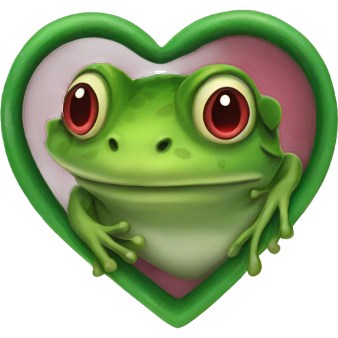Frog heart  emoji