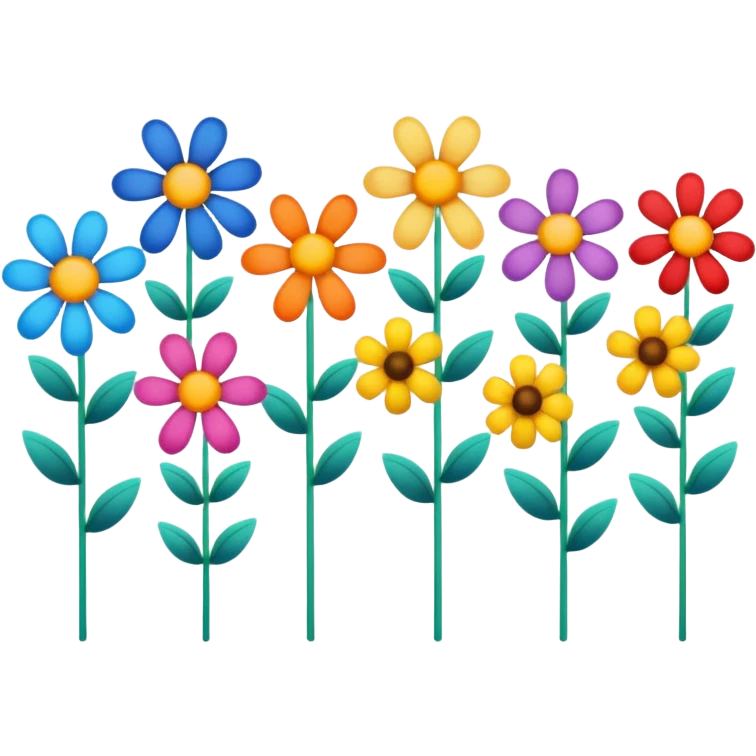 colorful flower in a line   emoji