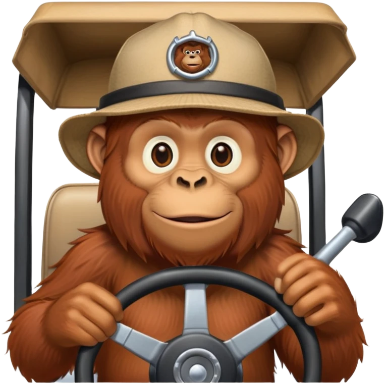 Orangutan driving semi truck emoji